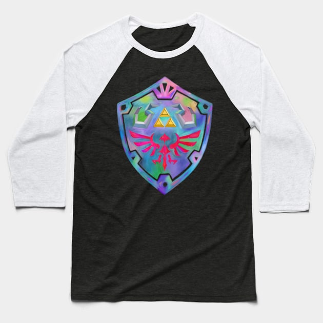 colorful shield Baseball T-Shirt by prettyguardianstudio